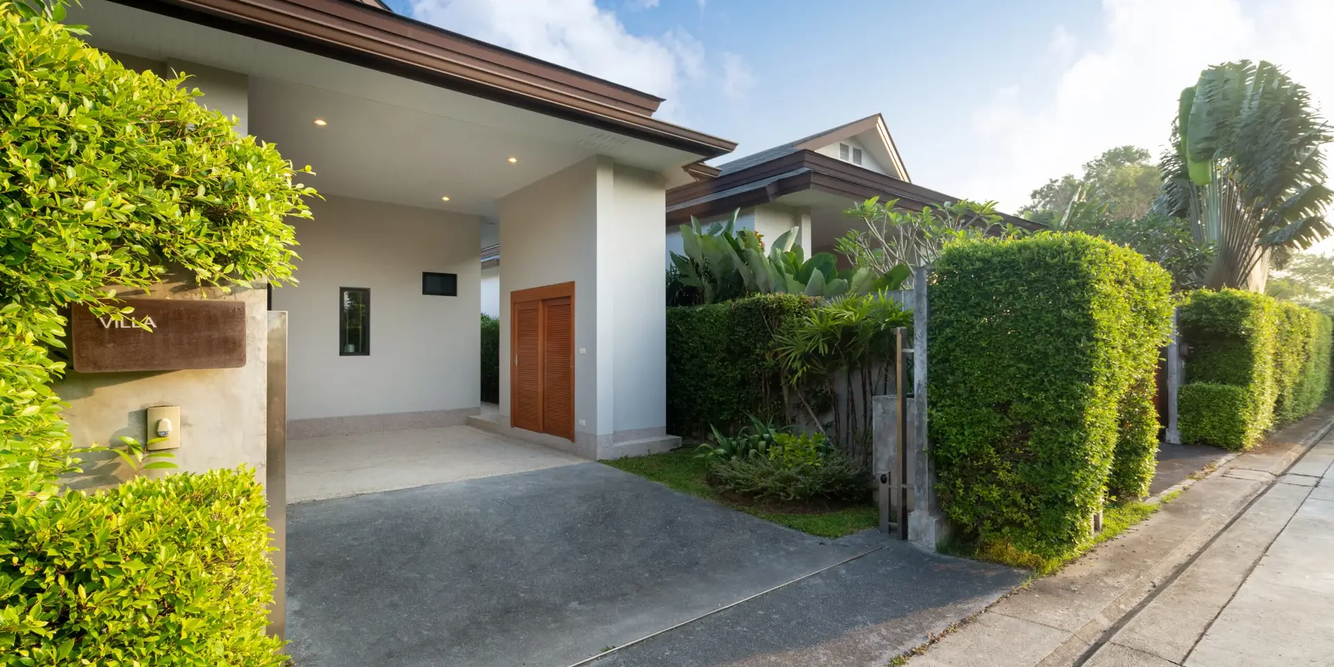 Carport of modern and luxury house
